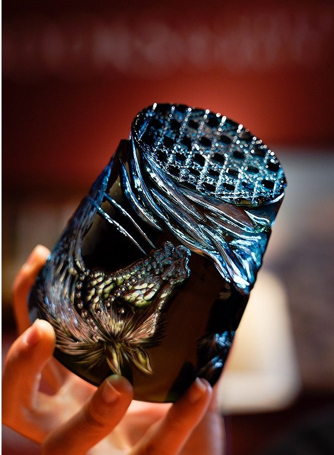 Edo Kiriko Handcrafted Tanma Whisky Glass With Wooden Box