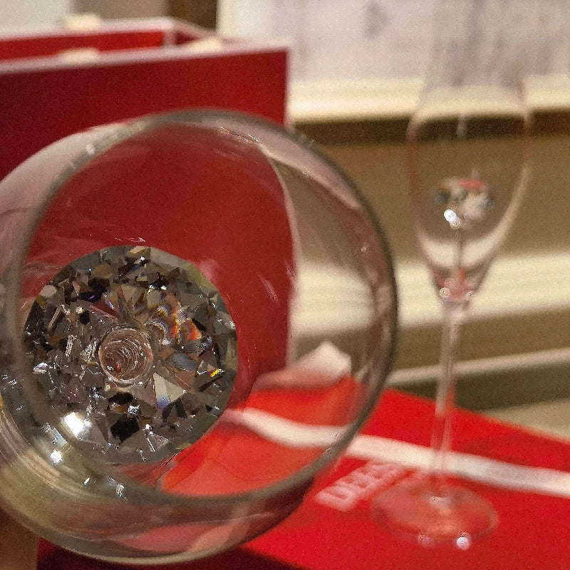 Diamond Champagne Flute Set of 2 Goglasscup