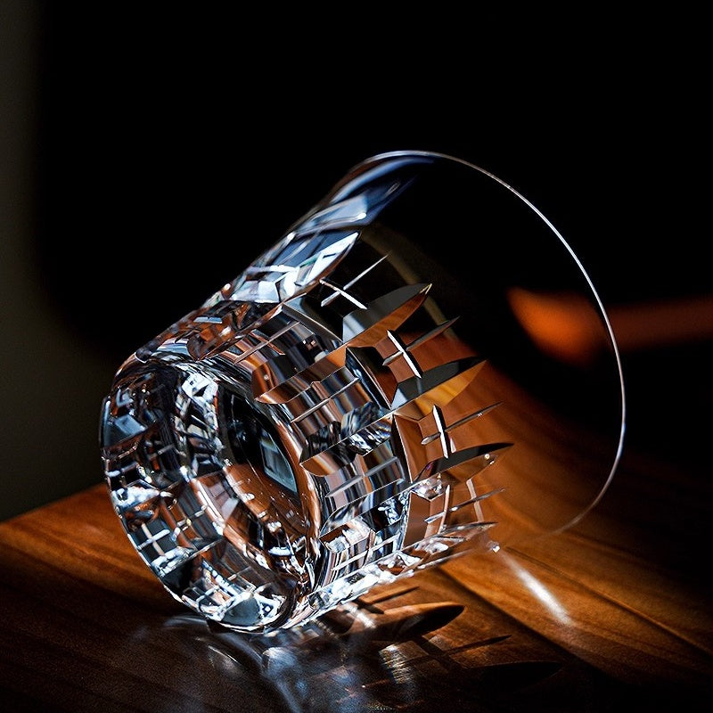 Japanese Thick-Bottomed Crystal Wine Glass | Mount Fuji + Ice Crystal + Angel Wings + Sharp Edge