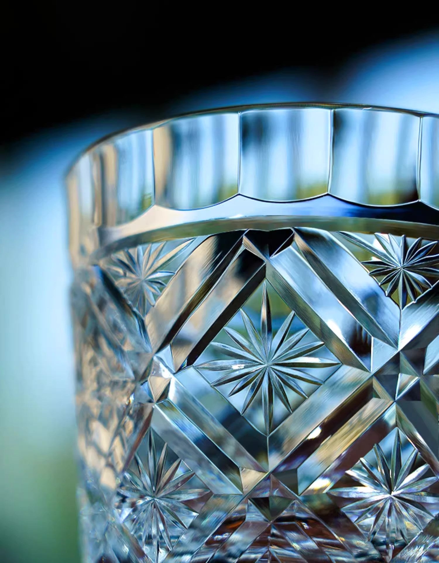 GoGlassCup Blossoming Edo Kiriko K9 Crystal Whiskey Glass - Goglasscup