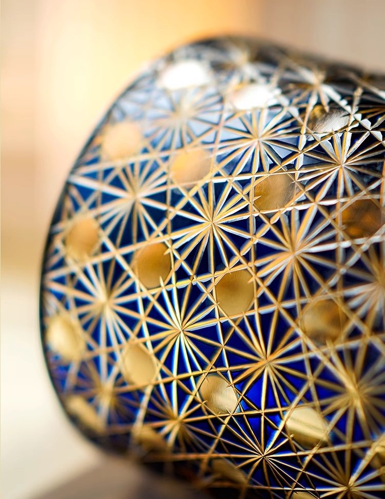 GOGLASSCUP Chrysanthemum Texture Japanese Edo Kiriko Glasses GoGlassCup