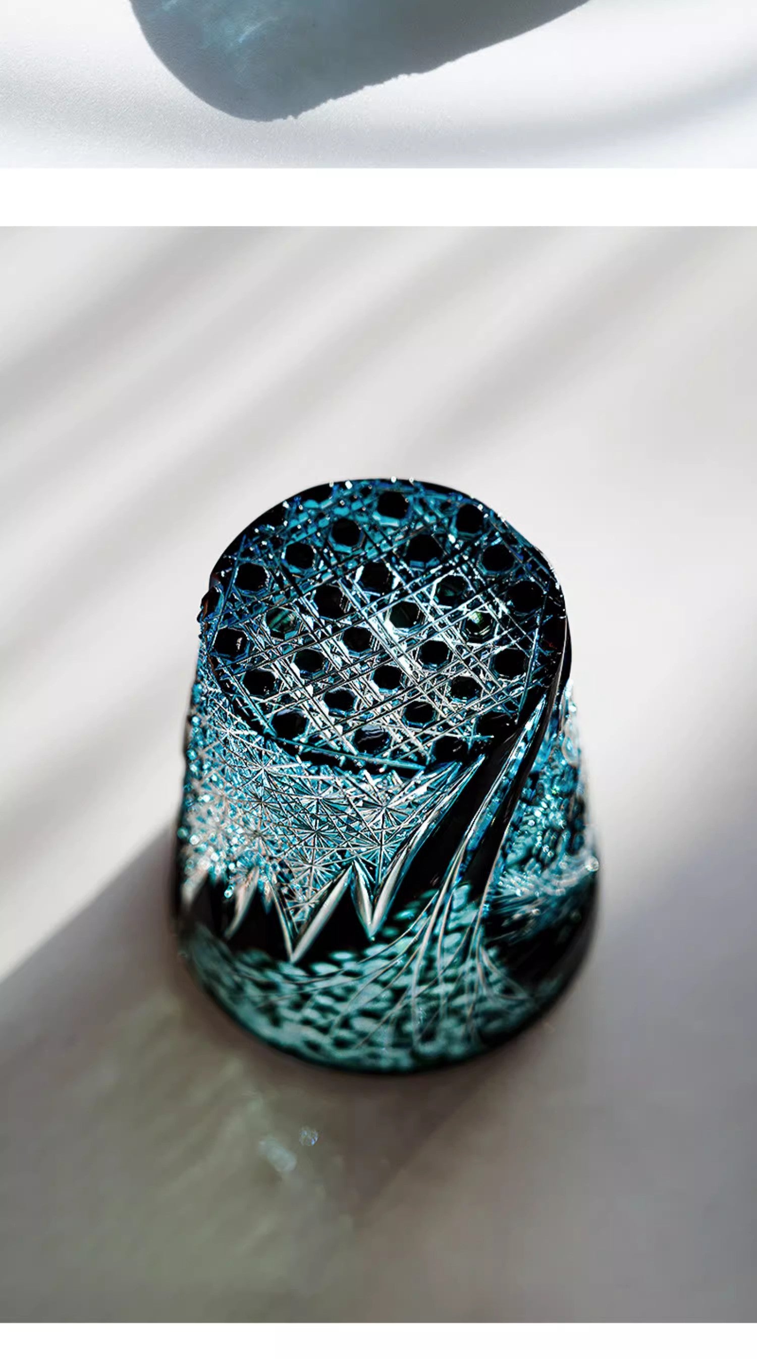 Edo Kiriko Handcrafted Tanma Whisky Glass With Wooden Box