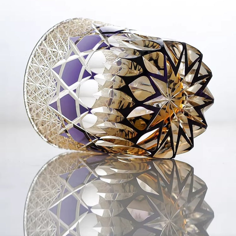 Fluorite Edo Kiriko Crystal Whiskey Glasses