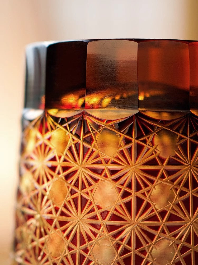 GOGLASSCUP Chrysanthemum Texture Japanese Edo Kiriko Glasses GoGlassCup