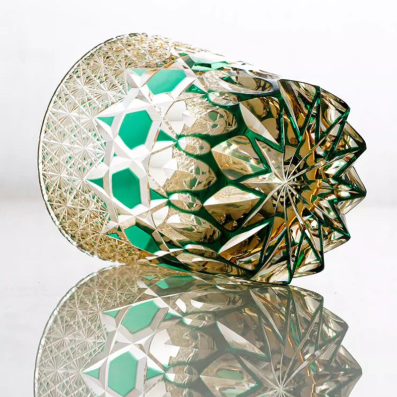 Fluorite Edo Kiriko Crystal Whiskey Glasses