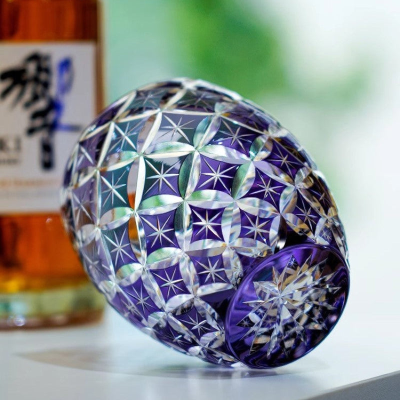 GOGLASSCUP Violet Japanese Edo Kiriko Glasses - Goglasscup