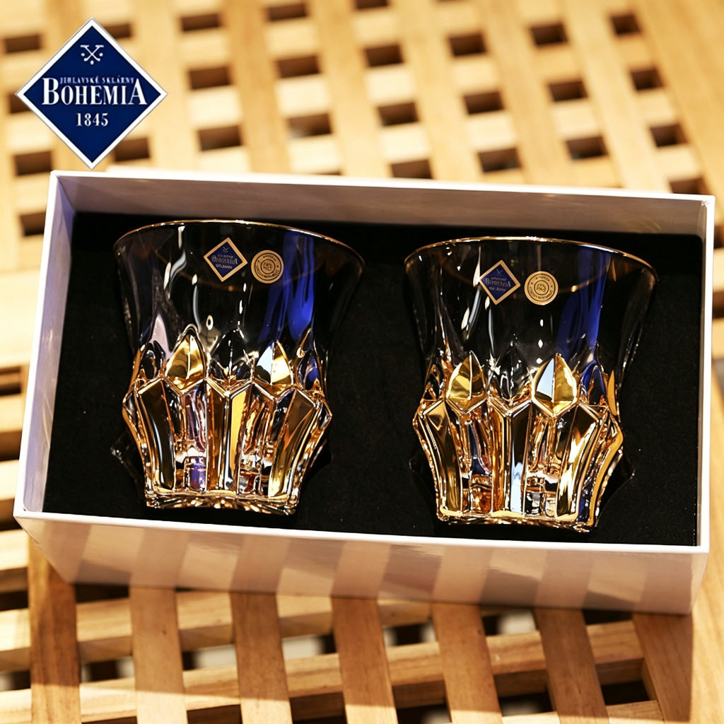 Bohemia Hand-Gilded Whiskey Glass 300ml Set of 2