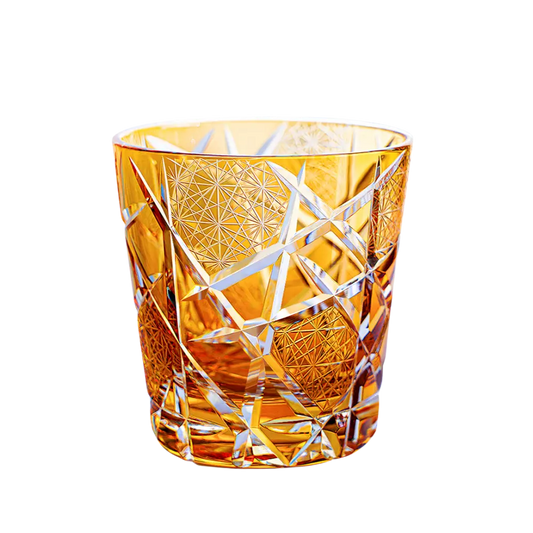 GoGlassCup Edo Kiriko Whiskey Glass Lightning with Wooden Box - Goglasscup