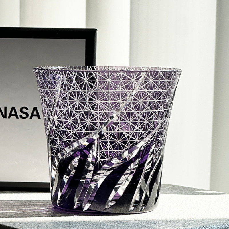 Purple Afterglow Edo Kiriko Whiskey Glass