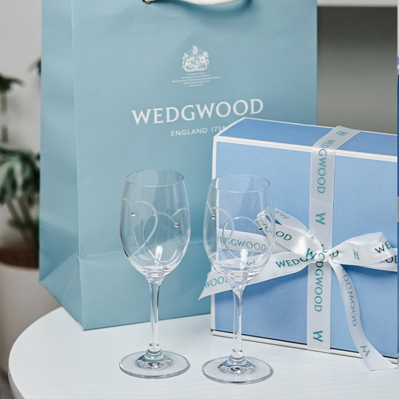 WEDGWOOD Double Heart Wine Glass Champagne Glass