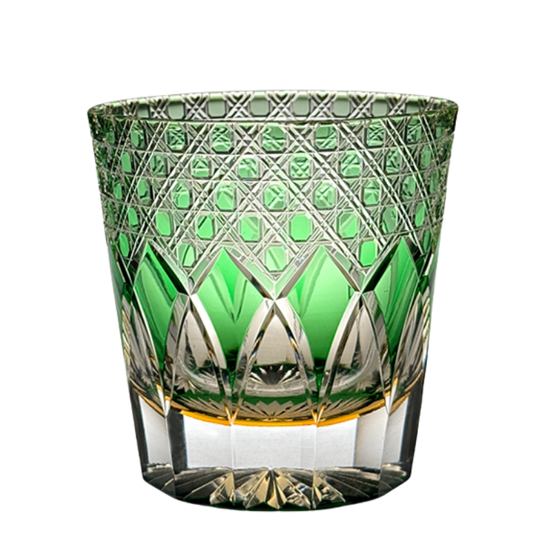 VIANASA'S Green Shadow Edo Kiriko Glass GoGlassCup