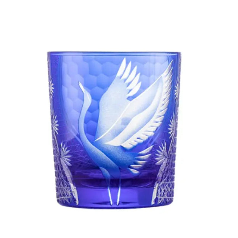 KAGAMI Edo Kiriko Whiskey Glass Crane