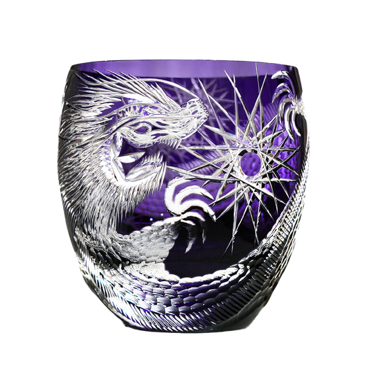 GOGLASSCUP Twilight Purple Dragon Whiskey Glass - Goglasscup