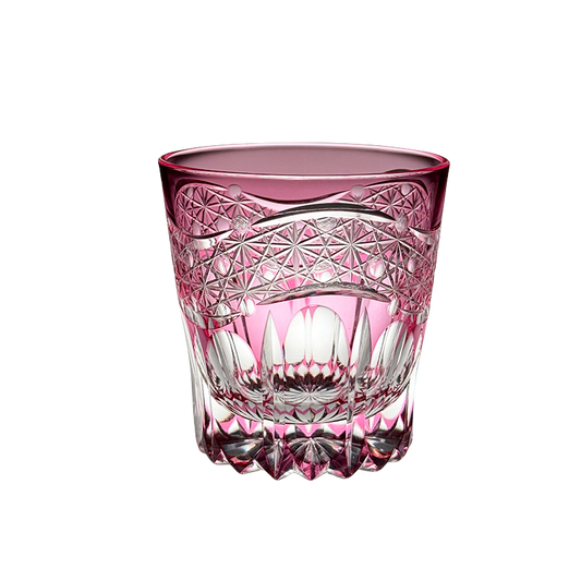 Edo Kiriko Handcrafted Ruby Prism Whisky Glass Goglasscup