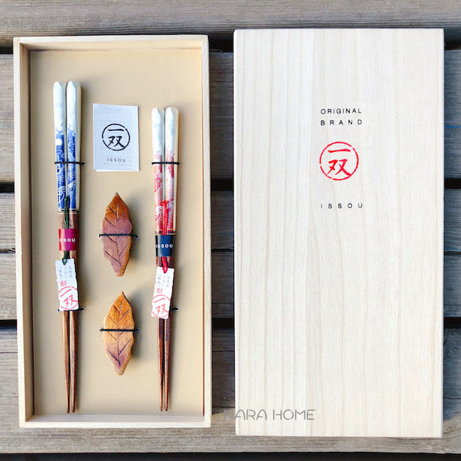 ISSOU Handcrafted Congratulatory Wave Chopsticks - ISHIDA