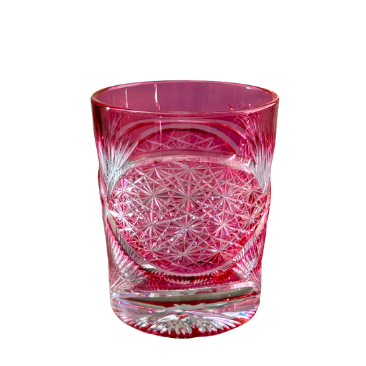 Edo Kiriko Handcrafted Red Goddess Whiskey Glass - Japanese GoGlassCup