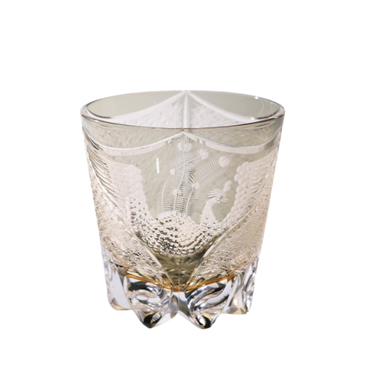 Edo Kiriko Handcrafted Gray Phoenix Whiskey Glass GoGlassCup