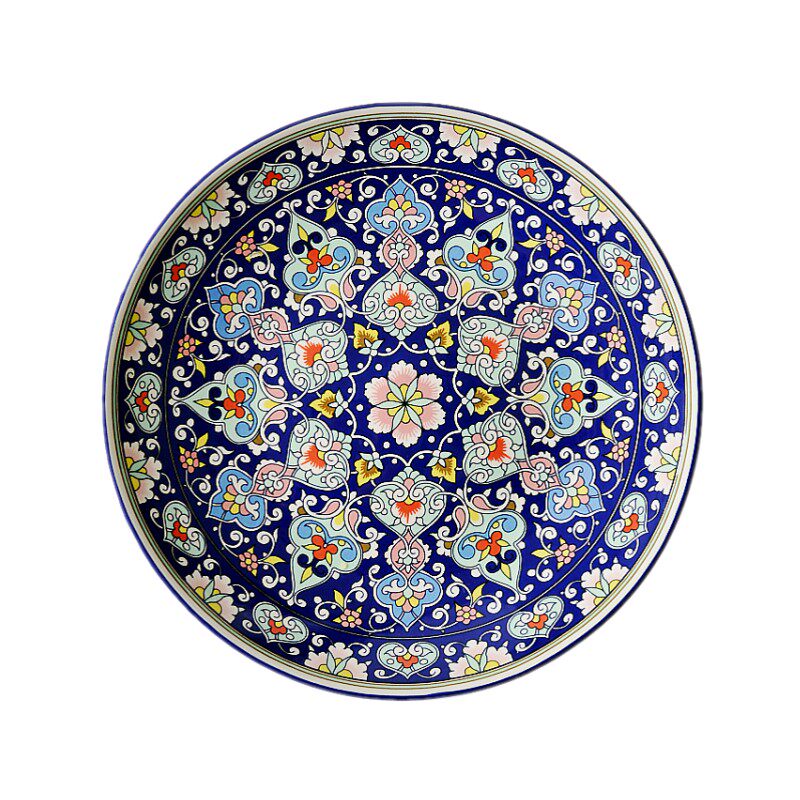 Central Asian Exotic Ceramic Tableware - Gulina Floral Dinner Plate