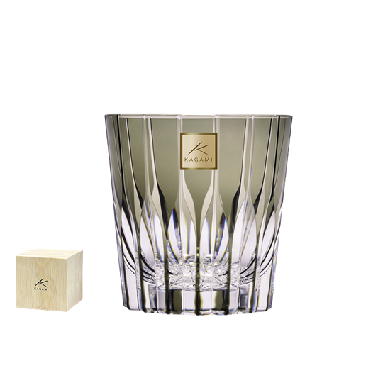 KAGAMI Edo Kiriko Crystal Luxury Starburst Whiskey Glass With Gift Box | Amber GoGlassCup