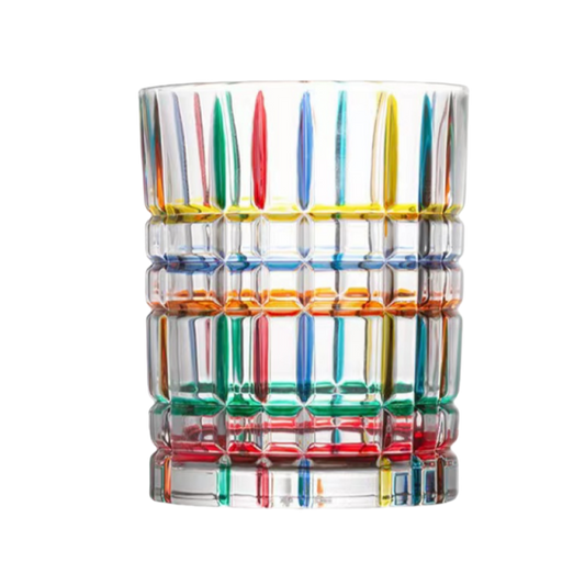 ZECCHIN Copa de Vino de Vidrio de Colores Copa de Vino de Mosaico de Whisky