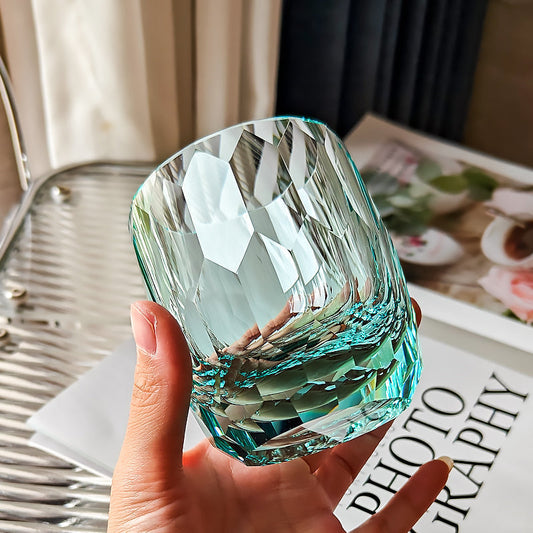 Fashion TCD K9 Crystal Japanese Edo Kiriko Whiskey Glass - Diamond-like - Pink GoGlassCup