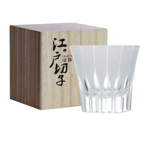 GoGlasscup Vintage White Star-shaped Wabi-sabi Edo Kiriko Whiskey Glass Goglasscup