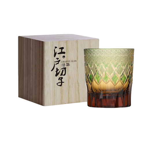 GoGlassCup Yoshiki Sui Smoky Crystal Edo Kiriko Whiskey Glass Goglasscup