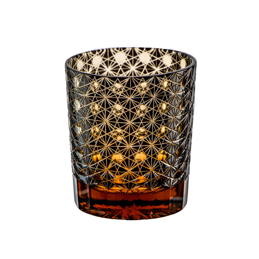 GoGlassCup Hand-carved Chrysanthemum Pattern Edo Kiriko Whiskey Glass Goglasscup