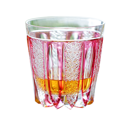GoGlassCup Crimson Flame Edo Kiriko Whiskey Glass - Goglasscup