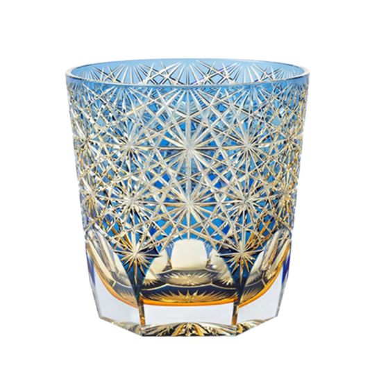 CALLURE Blue Daisy Edo Kiriko Whiskey Glass - Goglasscup