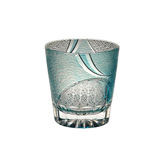 VIANASA'S Ink Blue Cloud Edo Kiriko Whiskey Glass Goglasscup
