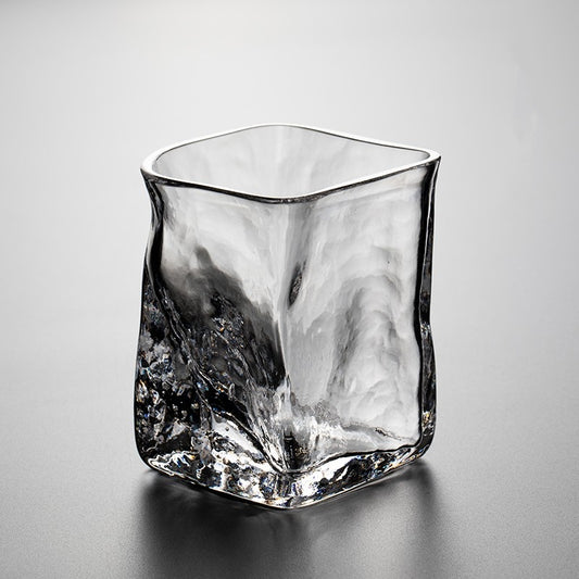 KAGAMI Edo Kiriko Whiskey Glass Hammer Pattern Rock Glass