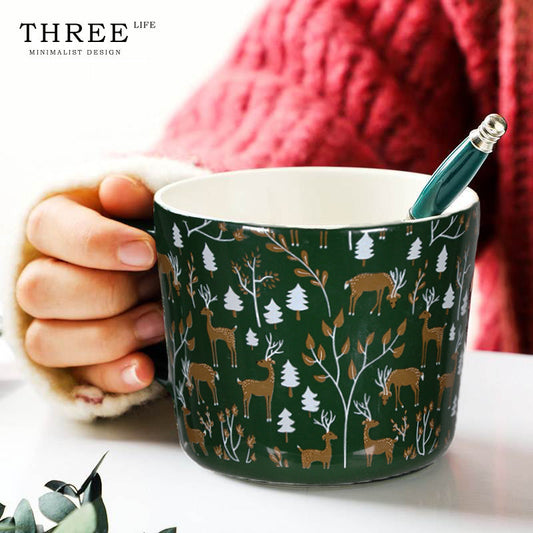 TLIFE Christmas Forest Series Ceramic Mug GoGlassCup