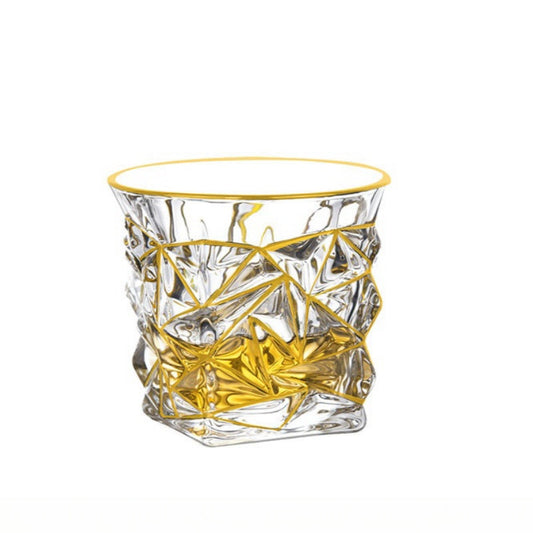 GoGlassCup Hand Painted Gold Whiskey Glasses GoGlassCup