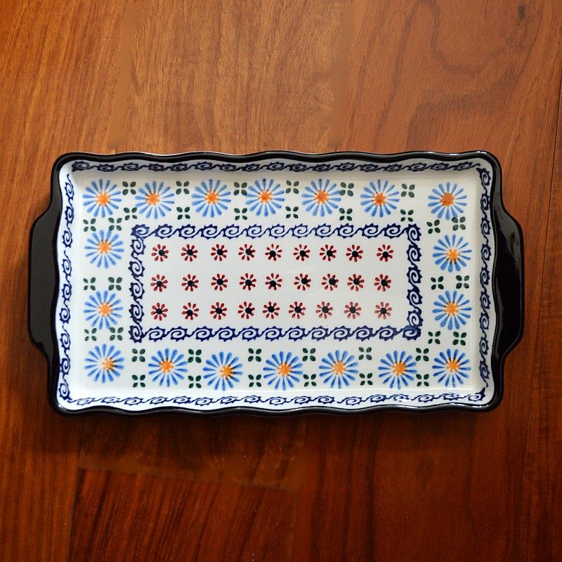 Korean Rectangular Hand-Painted Hot Pot Serving Dish