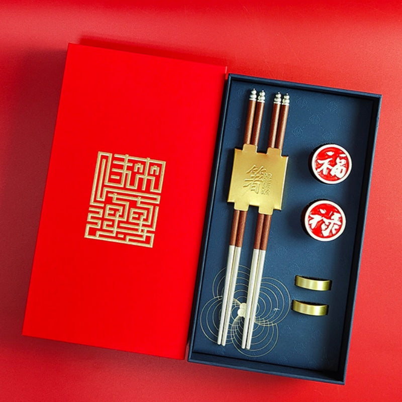 High-end Silver Chopsticks Gift Box-Chinese Characteristic Gift