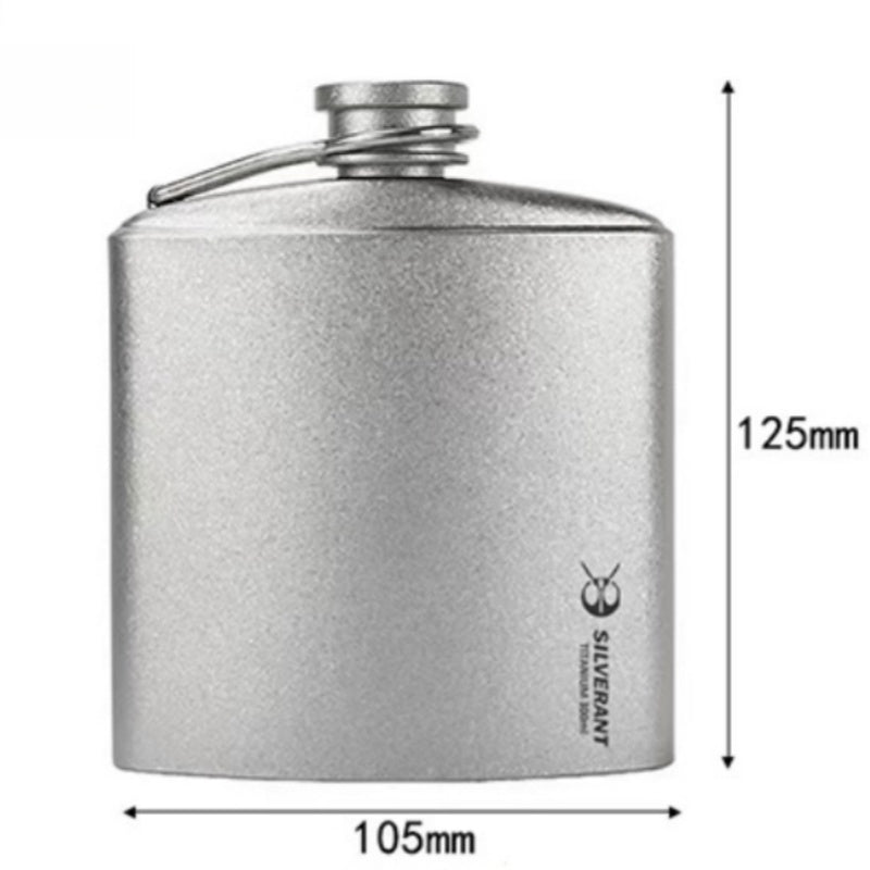 SILVERANT Pure Titanium Outdoors Hip Flask Goglasscup
