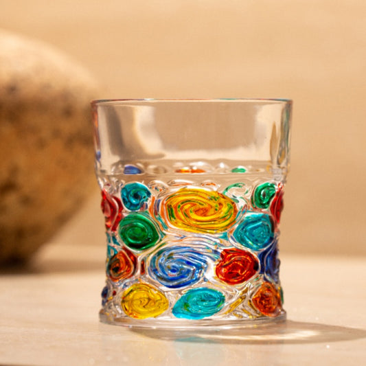 ZECCHIN Copa de Vino de Vidrio de Colores Copa de Vino de Mosaico de Whisky