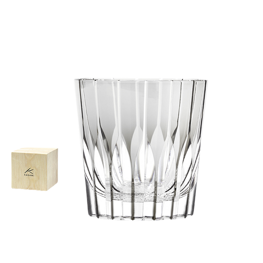 KAGAMI Edo Kiriko Crystal Luxury Starburst Whiskey Glass With Gift Box | Amber GoGlassCup