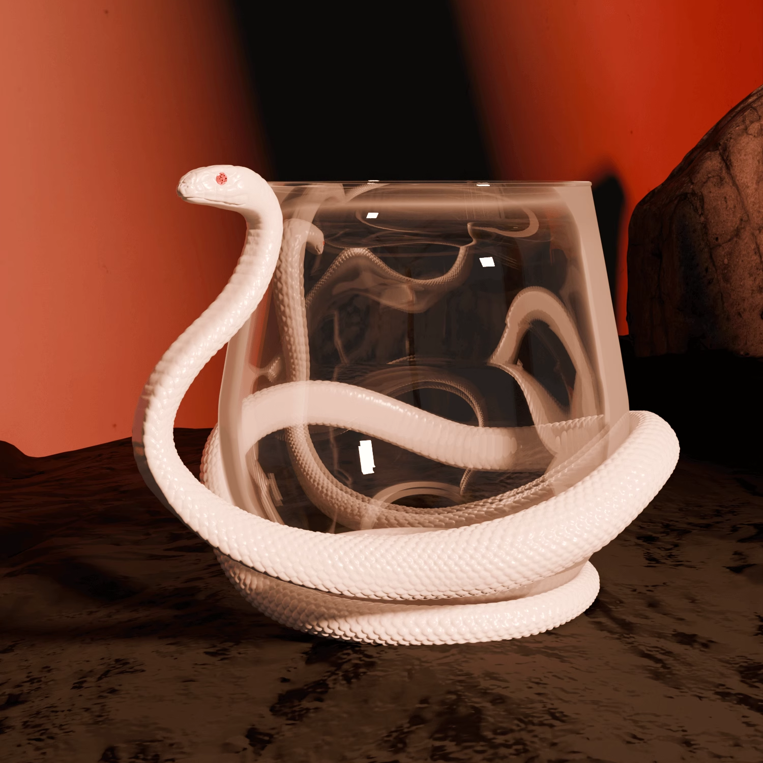 Snake and Glass Designer Wine Glasses