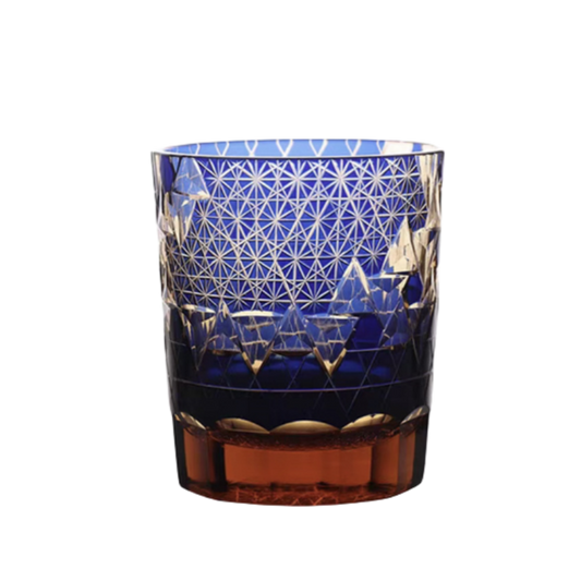 Edo Kiriko Handcrafted Hexagonal Exquisite Whiskey Glass - Red GoGlassCup