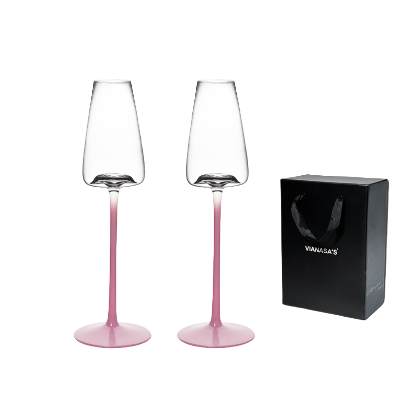 VIANASA'S Carat Pink Champagne Flutes - Goglasscup