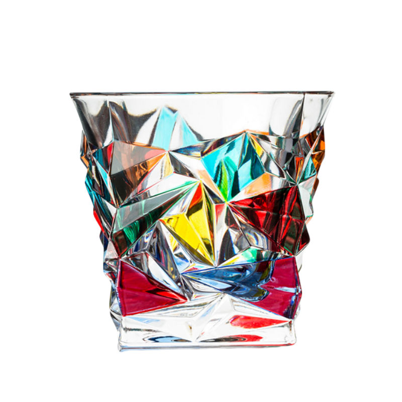 ZECCHIN Colored Glass Whiskey Colored Diamond Glass