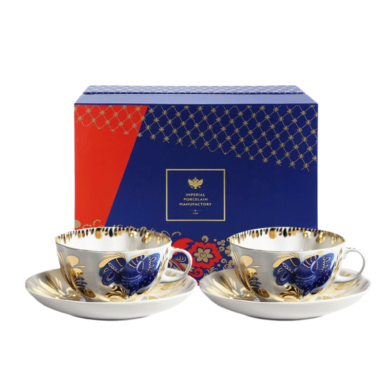 LOMONOSOV Golden Garden Coffee Cup – Premium Fine Ceramic English-Style Afternoon Tea Set