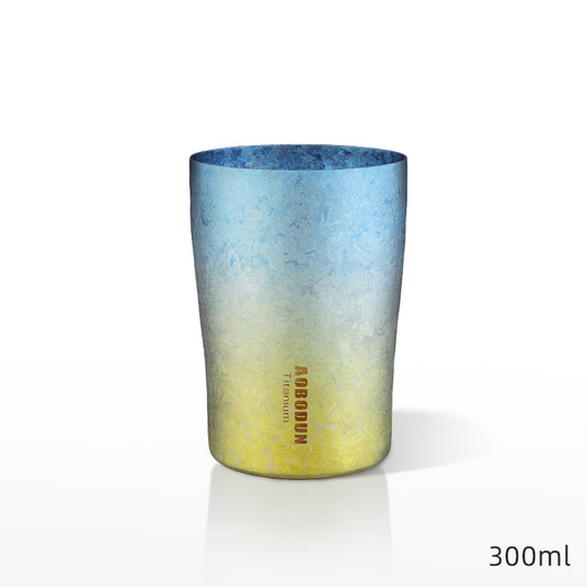 GOGLASSCUP Pure Titanium Gradient Painted Beer Mug