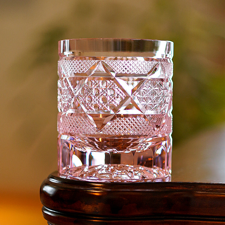 GoGlassCup Golden Chrysanthemum Longan Edo Kiriko Whiskey Glasses - Goglasscup