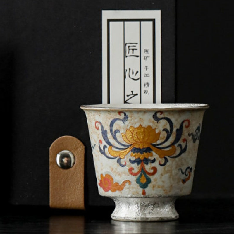 DunHuang Gilded Silver Master Tea Cups
