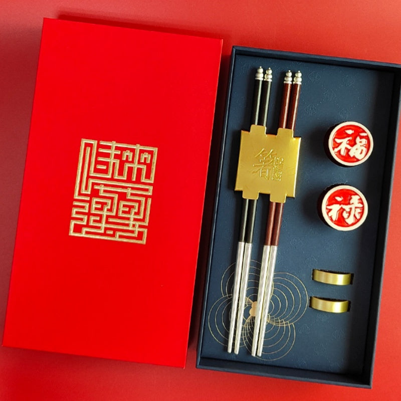 High-end Silver Chopsticks Gift Box-Chinese Characteristic Gift
