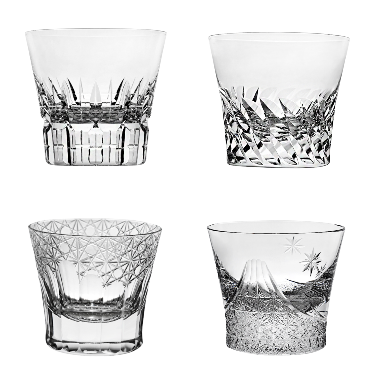 Japanese Thick-Bottomed Crystal Wine Glass | Mount Fuji + Ice Crystal + Angel Wings + Sharp Edge