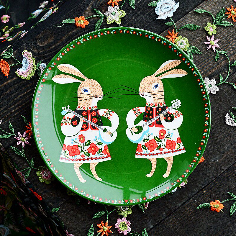 Nordic Countryside Underglaze Ceramic Dinner Plate